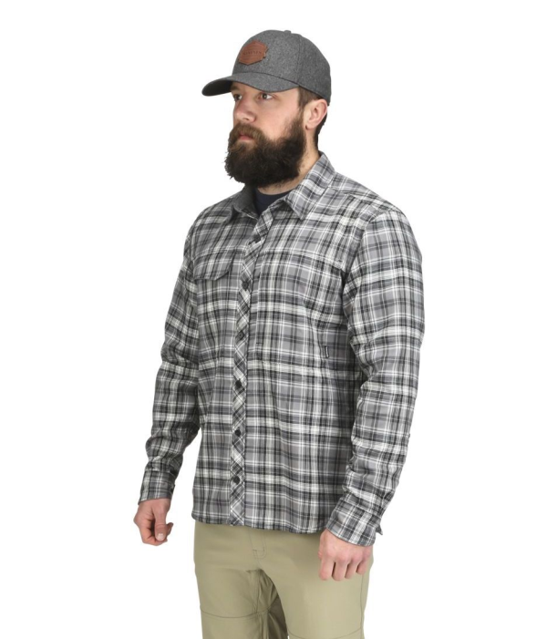 Simms Guide Flannel Shirt Steel Plaid Model Simms Guide Flannel Shirt Steel Plaid Model